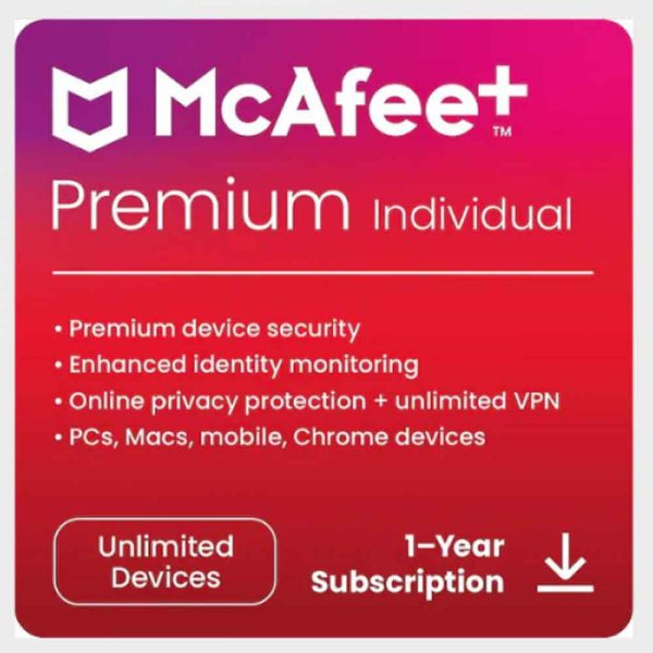 McAfee+ Premium ? Unlimited Device (1-Year Subscription)